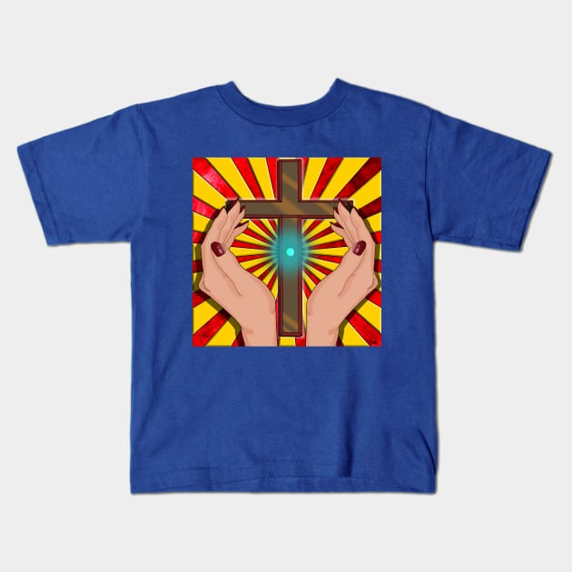 Hands of Spirituality Kids T-Shirt by lytebound